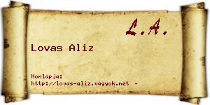 Lovas Aliz névjegykártya